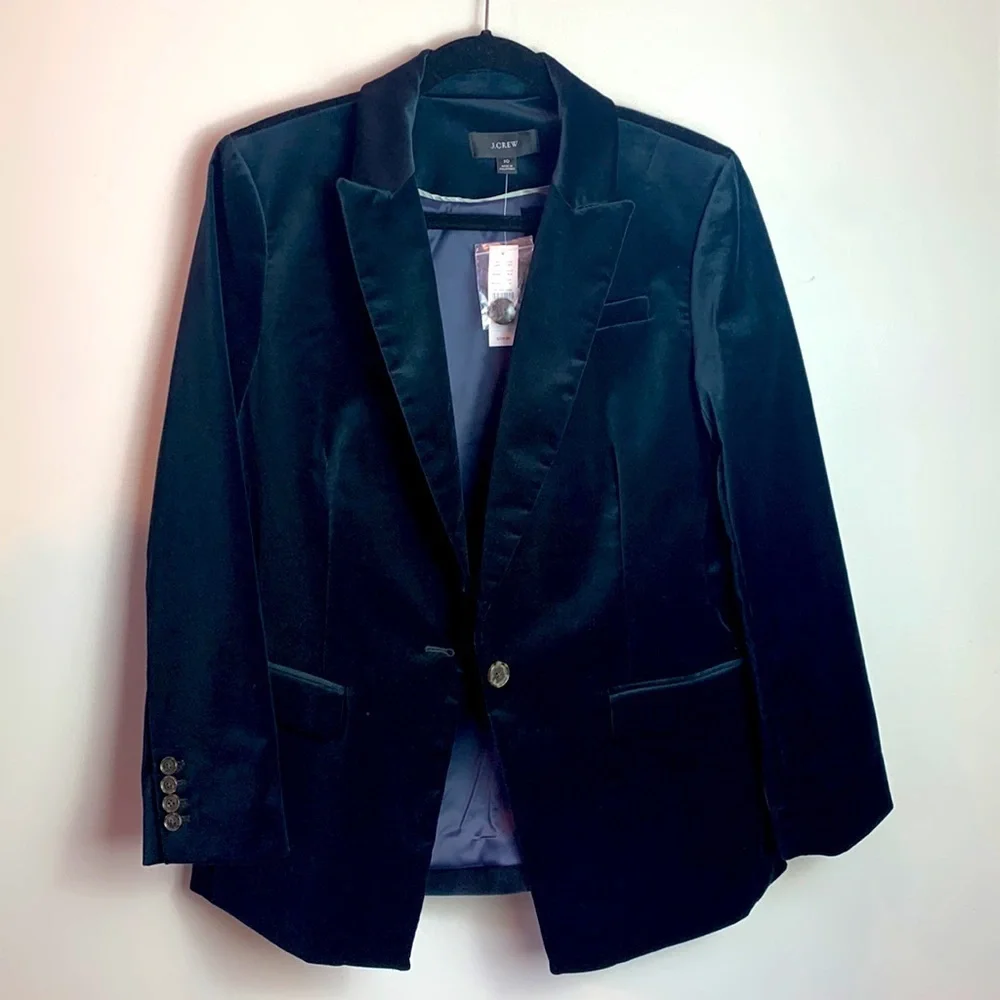 J. Crew Willa Blazer in Stretch Velvet NEW! - Picture 8 of 13